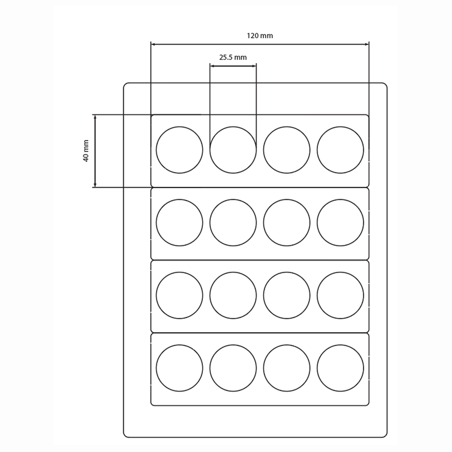 120x40 Movement Tray 4 Figure - Battlefield Accessories