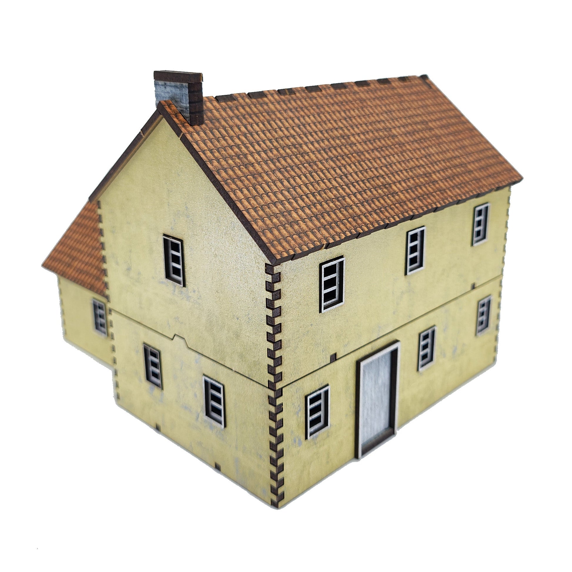 Double Story House 2 - Ochre render - 28mm (TTR) - Battlefield Accessories