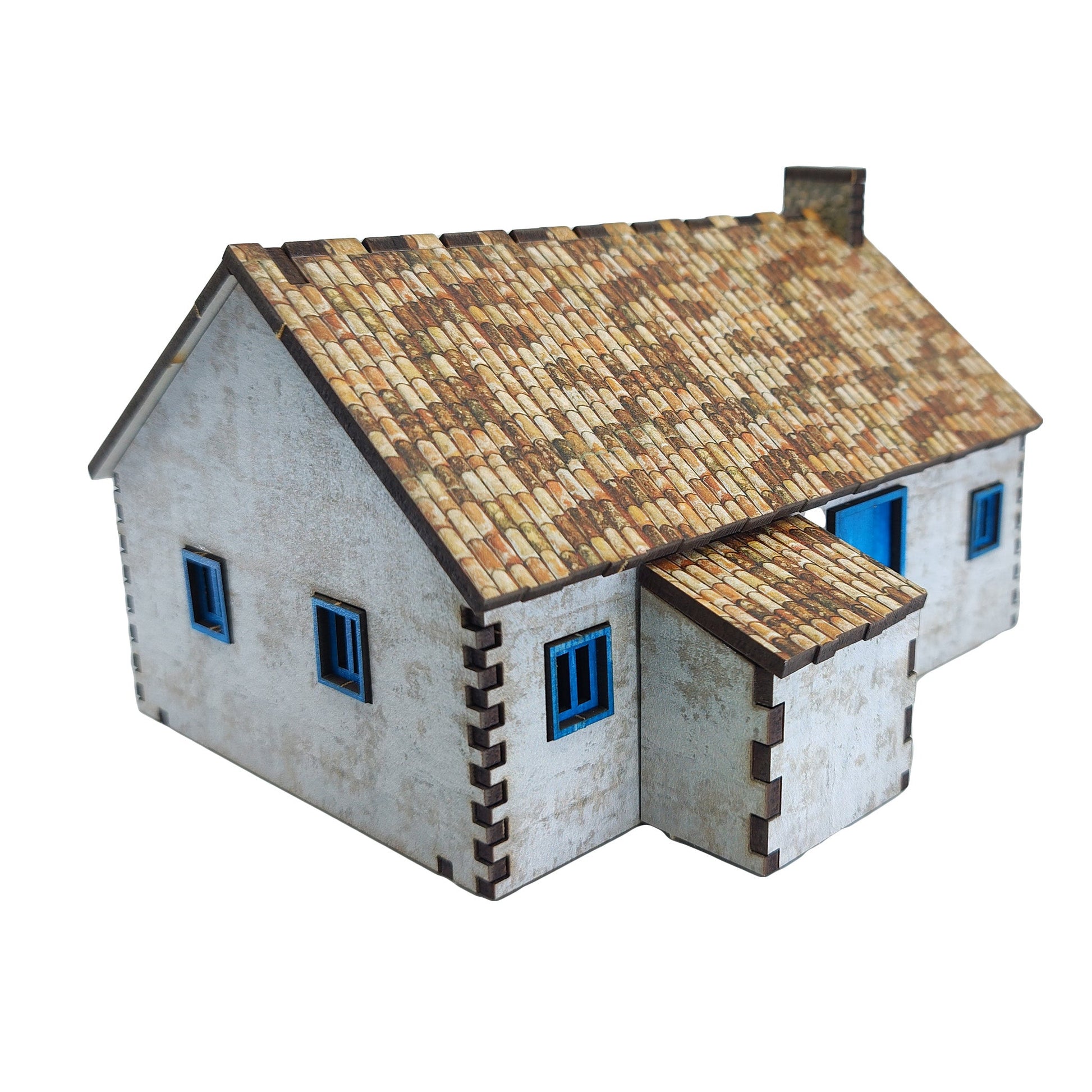 Village House 2 White Render - 28mm (TTR) - Battlefield Accessories